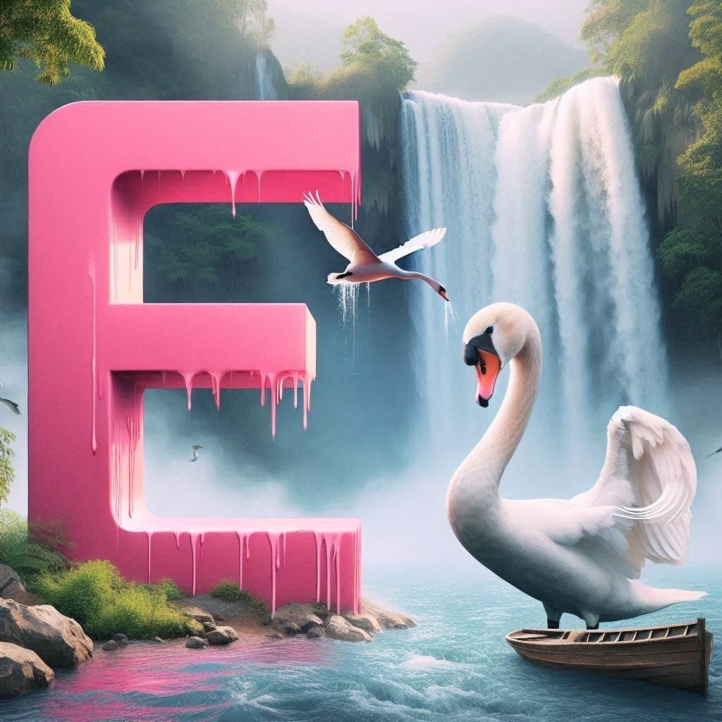Swan — letter E (variant 2)