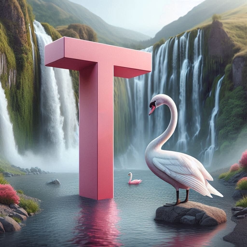 Swan — letter T (variant 2)