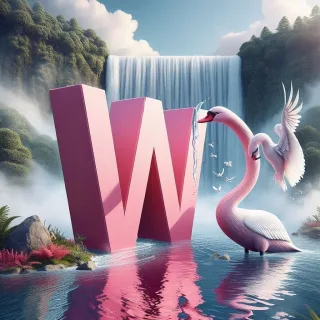 Swan — letter W (variant 2)