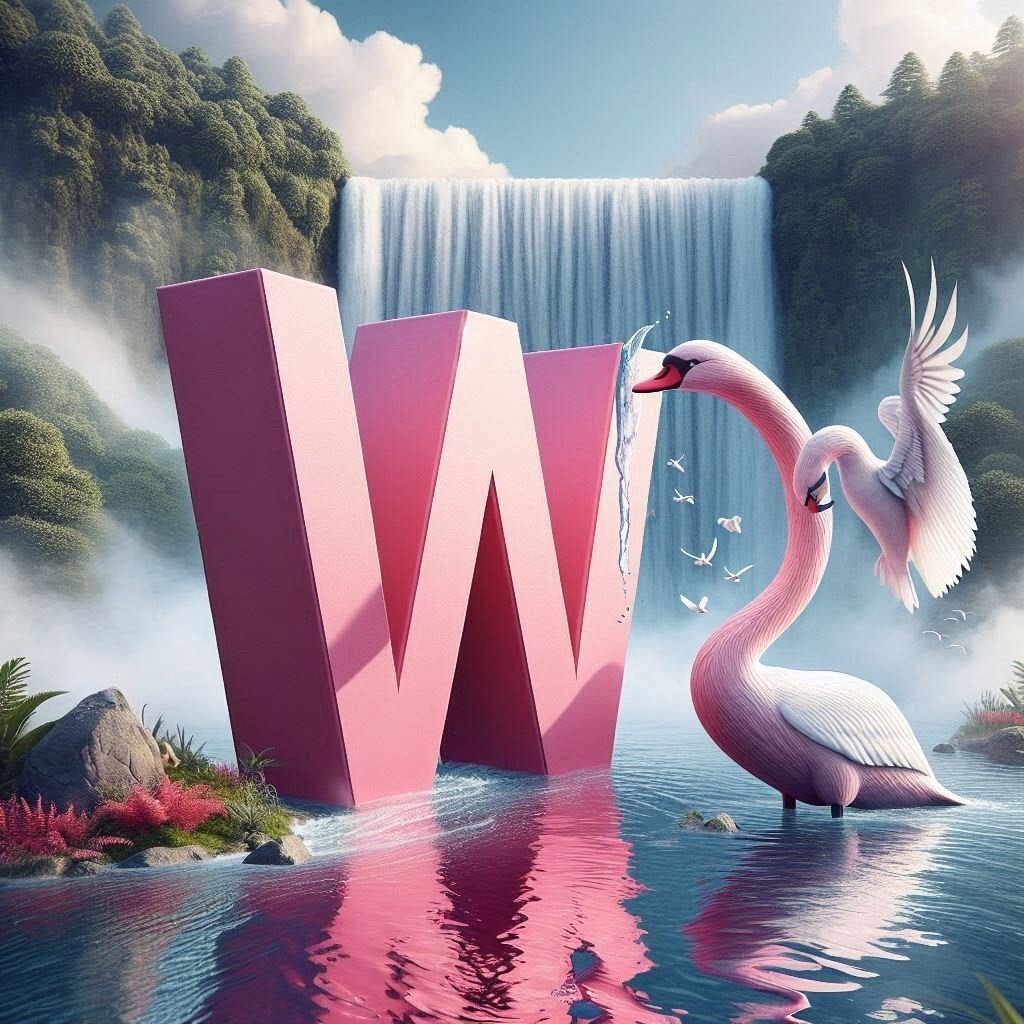 Swan — letter W (variant 2)