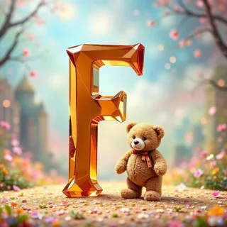 Teddy bear — letter F