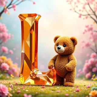 Teddy bear — letter L