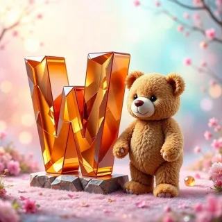Teddy bear — letter W