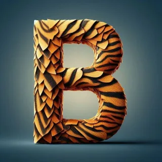 Tiger leather — letter B