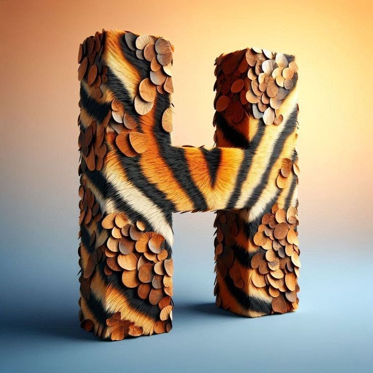 Tiger leather — letter H
