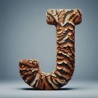 Tiger leather — letter J