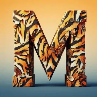Tiger leather — letter M