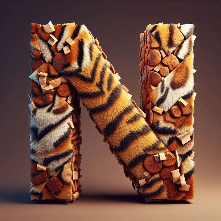 Tiger leather — letter N