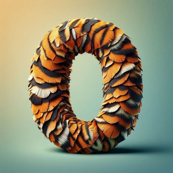 Tiger leather — letter O