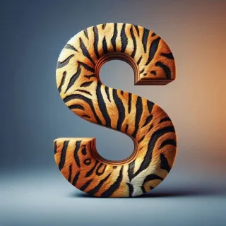 Tiger leather — letter S