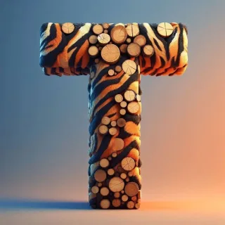 Tiger leather — letter T