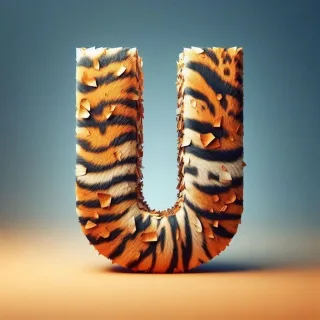 Tiger leather — letter U