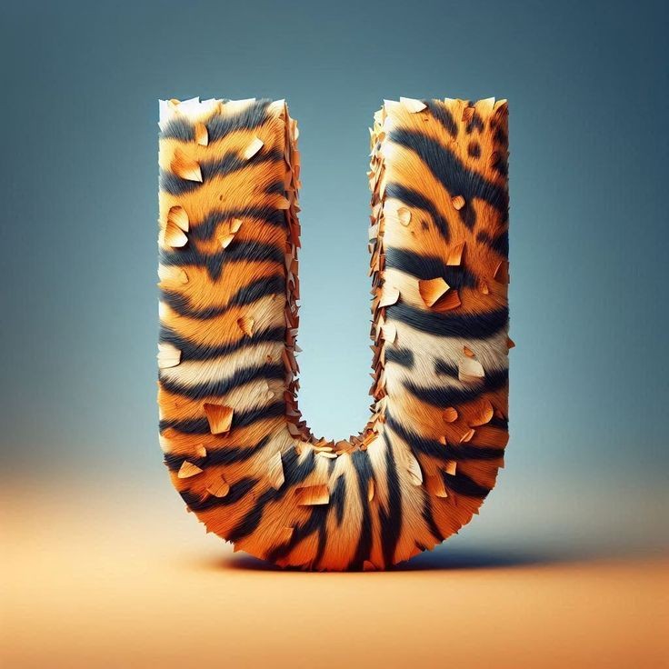Tiger leather — letter U