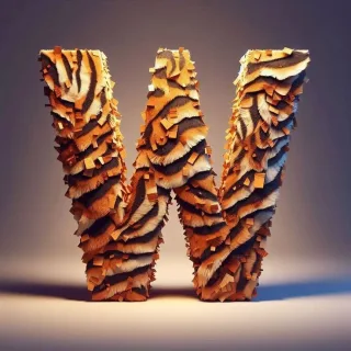 Tiger leather — letter W