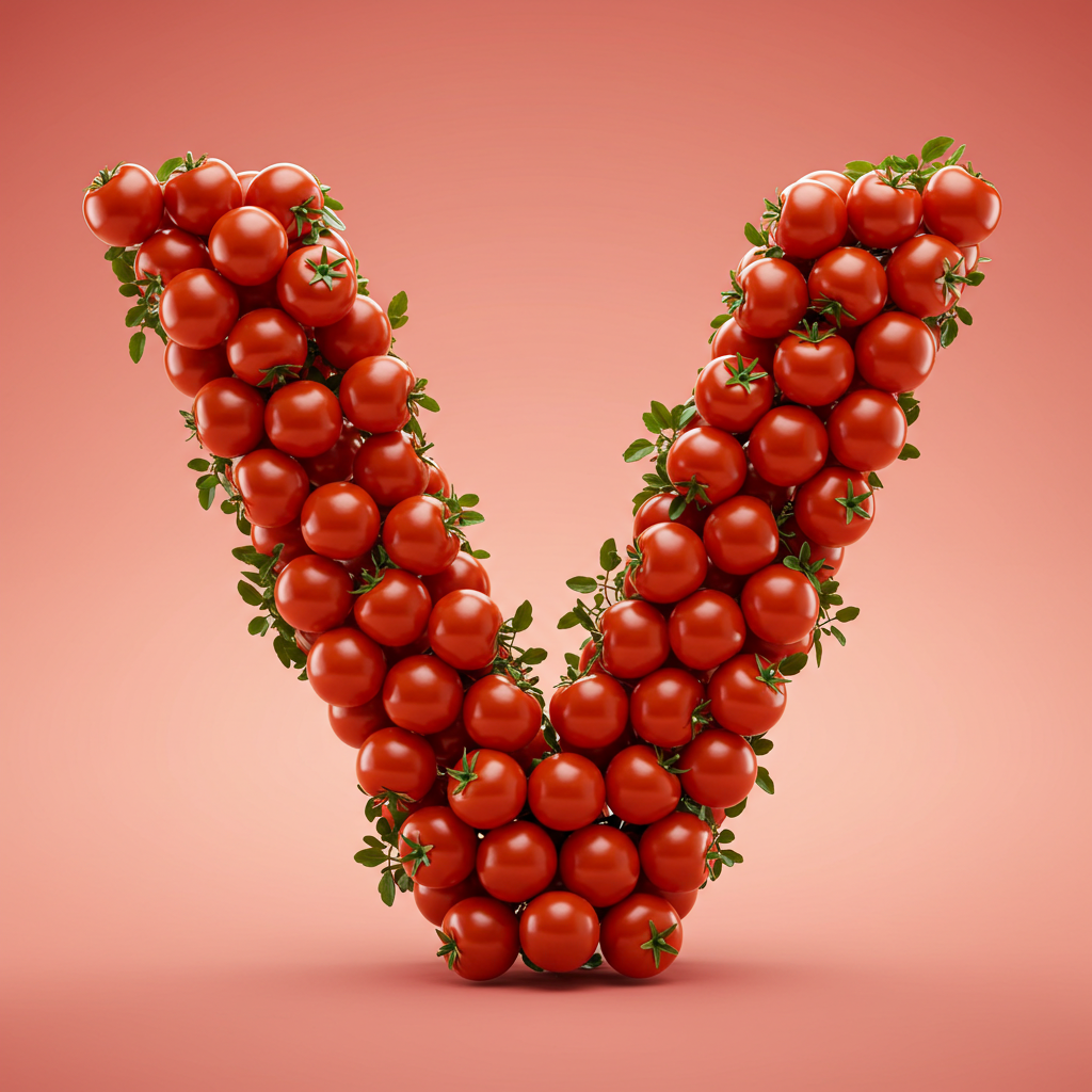Tomatoes — letter V (variant 2)