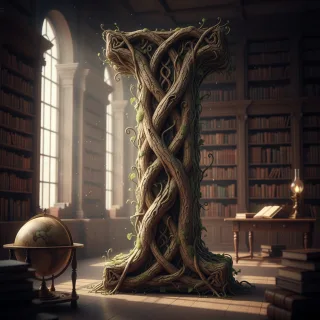 Tree bark — letter I