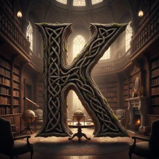 Tree bark — letter K