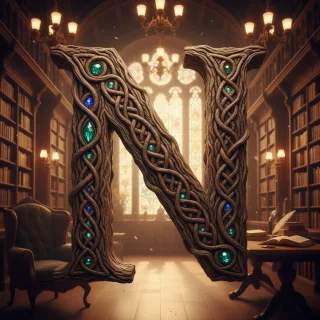 Tree bark — letter N