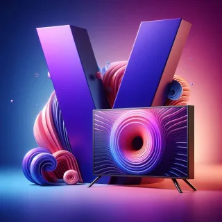 TV set — letter V