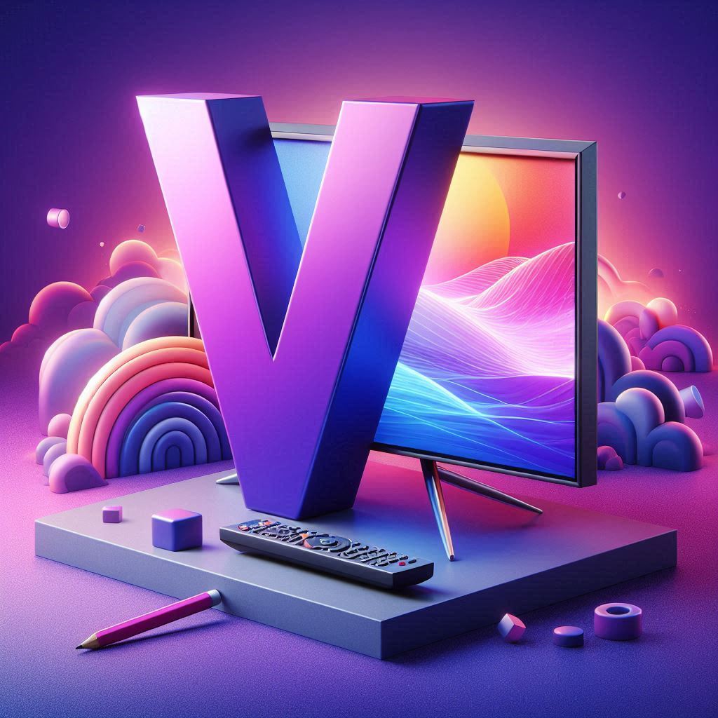 TV set — letter V (variant 2)