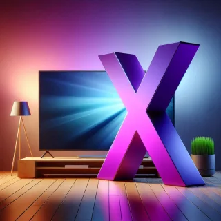 TV set — letter X