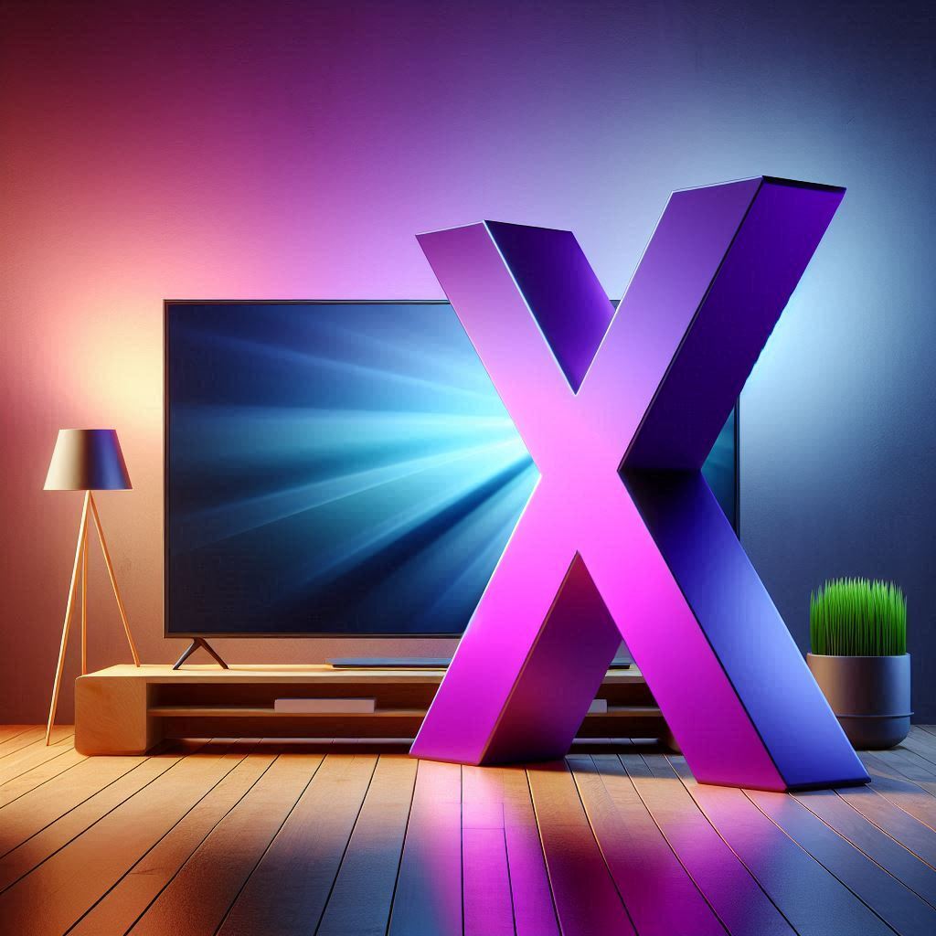 TV set — letter X