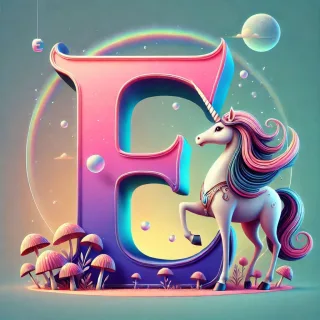 Unicorn 2 — letter E (variant 2)