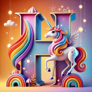 Unicorn 2 — letter H (variant 2)