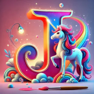 Unicorn 2 — letter J (variant 2)