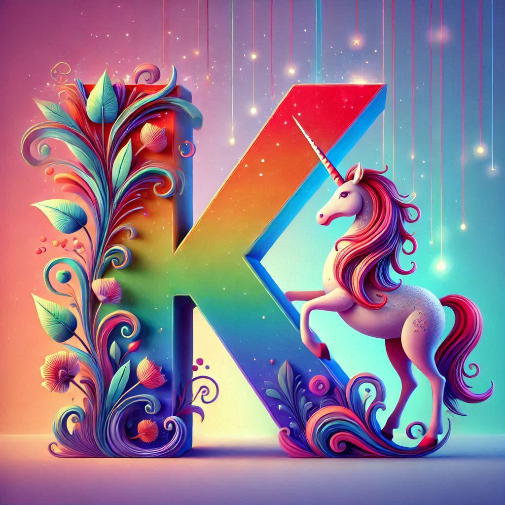 Unicorn 2 — letter K (variant 2)