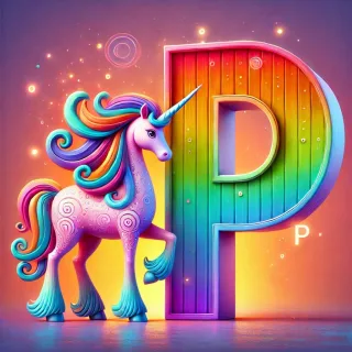 Unicorn 2 — letter P (variant 2)