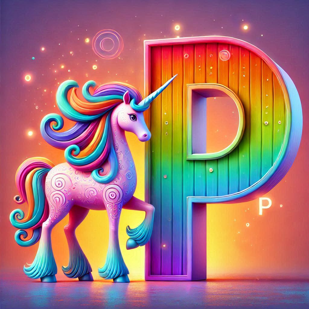 Unicorn 2 — letter P (variant 2)