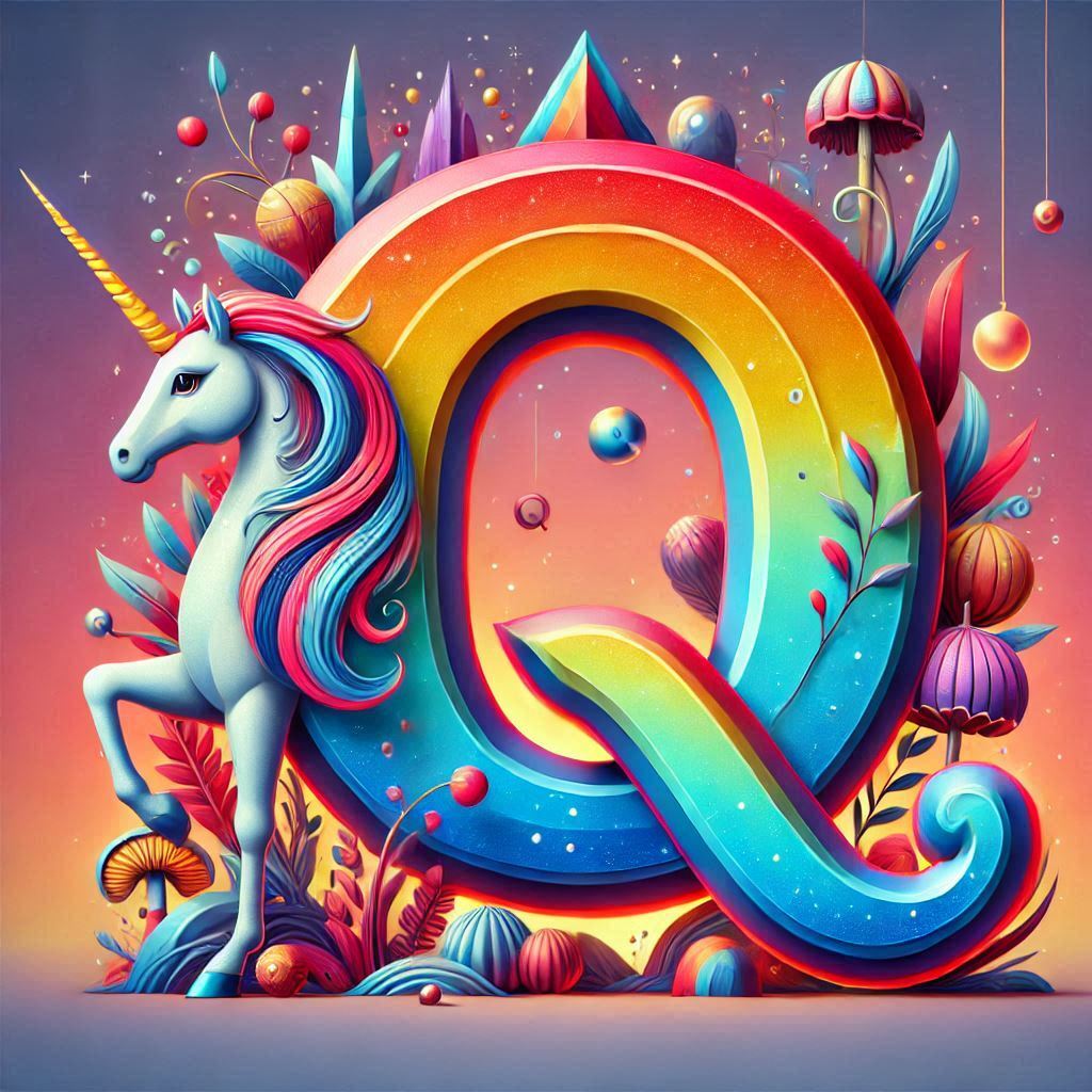 Unicorn 2 — letter Q (variant 2)