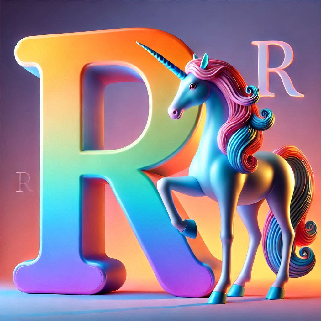 Unicorn 2 — letter R (variant 2)