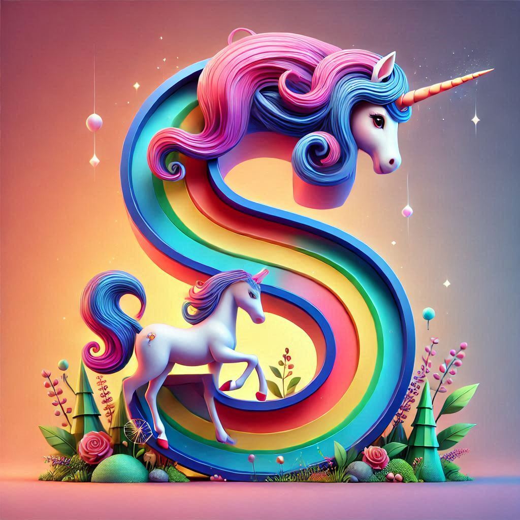 Unicorn 2 — letter S (variant 2)