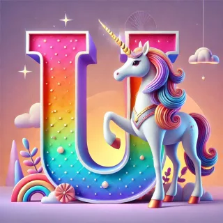 Unicorn 2 — letter U (variant 2)