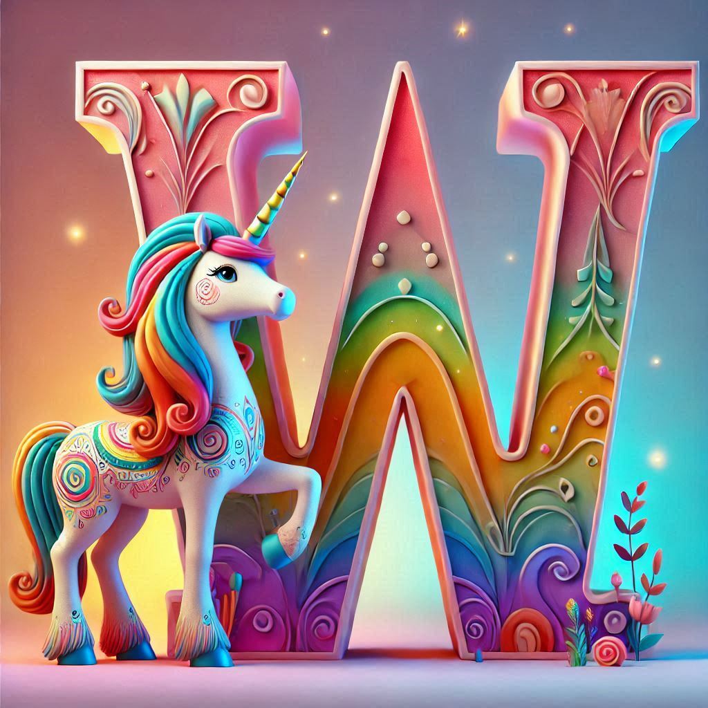 Unicorn 2 — letter W (variant 2)