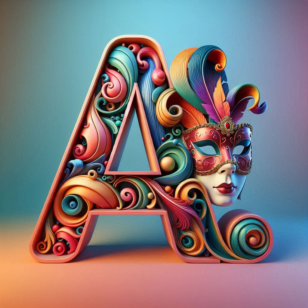Venetian mask — letter A (variant 2)