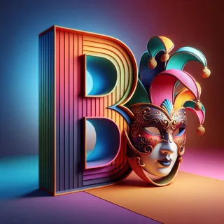 Venetian mask — letter B (variant 2)