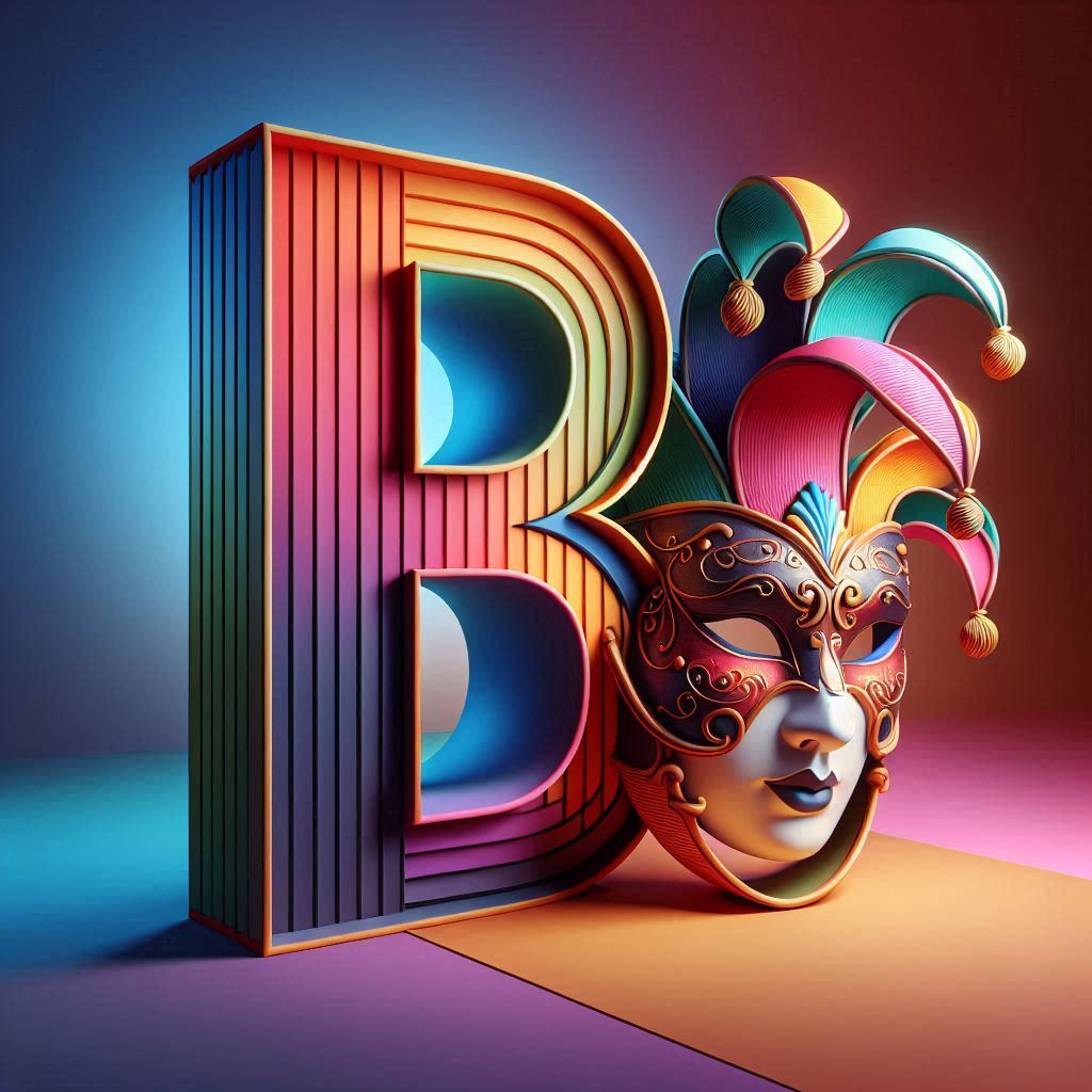 Venetian mask — letter B (variant 2)