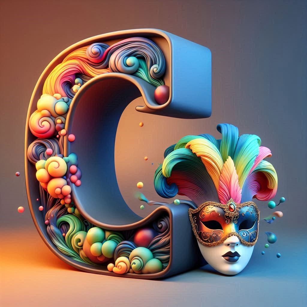 Venetian mask — letter C