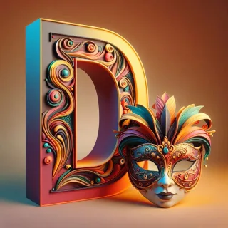 Venetian mask — letter D