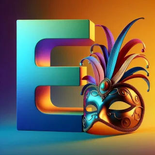 Venetian mask — letter E