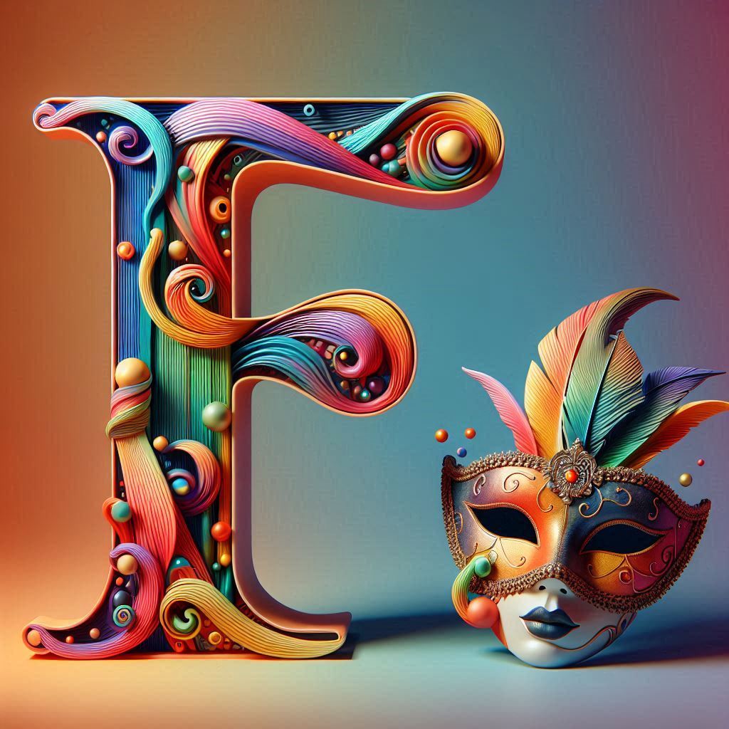 Venetian mask — letter F