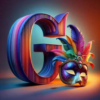 Venetian mask — letter G (variant 2)