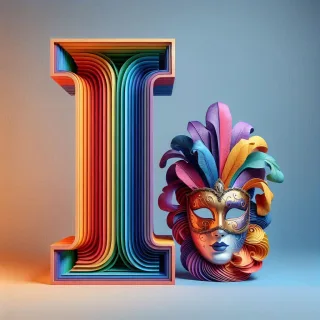 Venetian mask — letter I