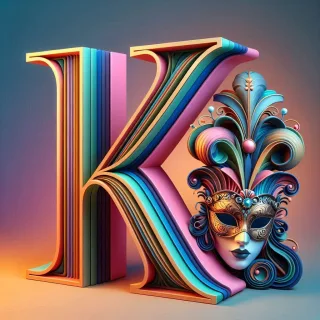 Venetian mask — letter K