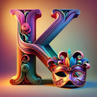 Venetian mask — letter K (variant 2)