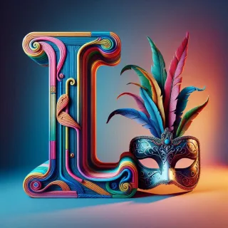 Venetian mask — letter L
