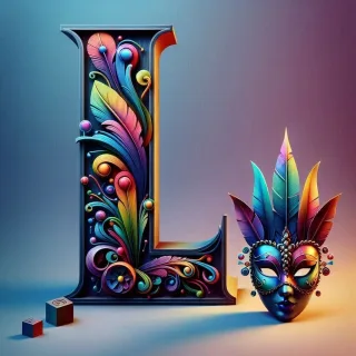 Venetian mask — letter L (variant 2)